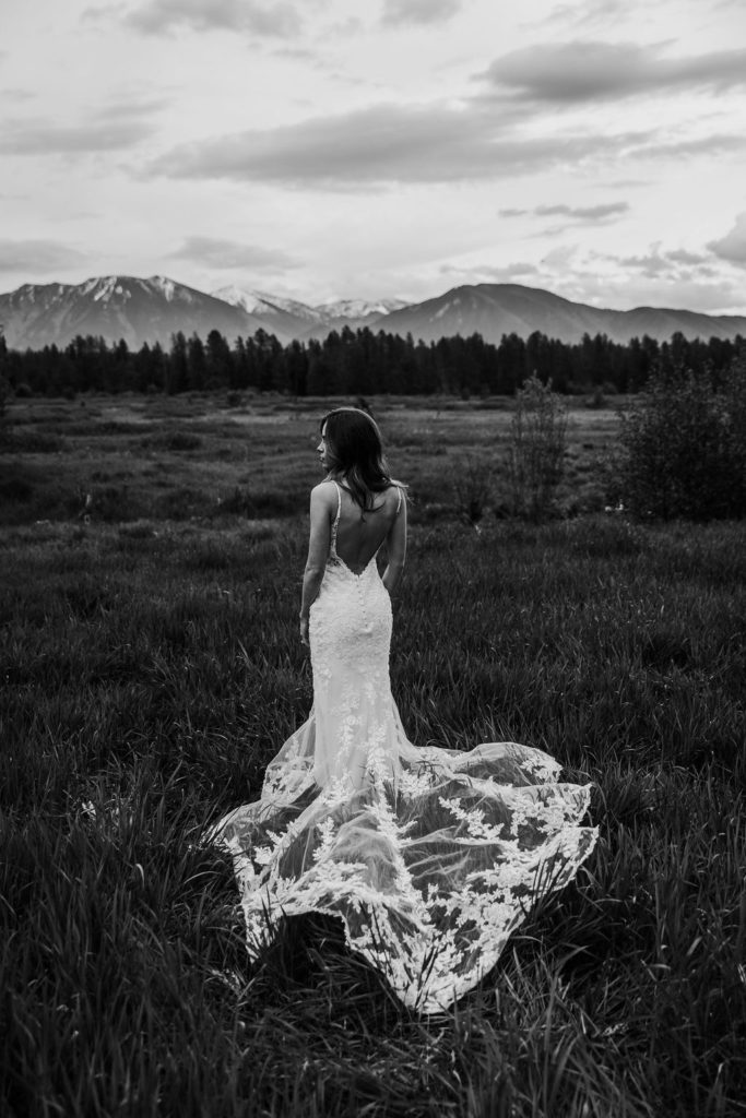 Bridal portrait near Glacier National Park