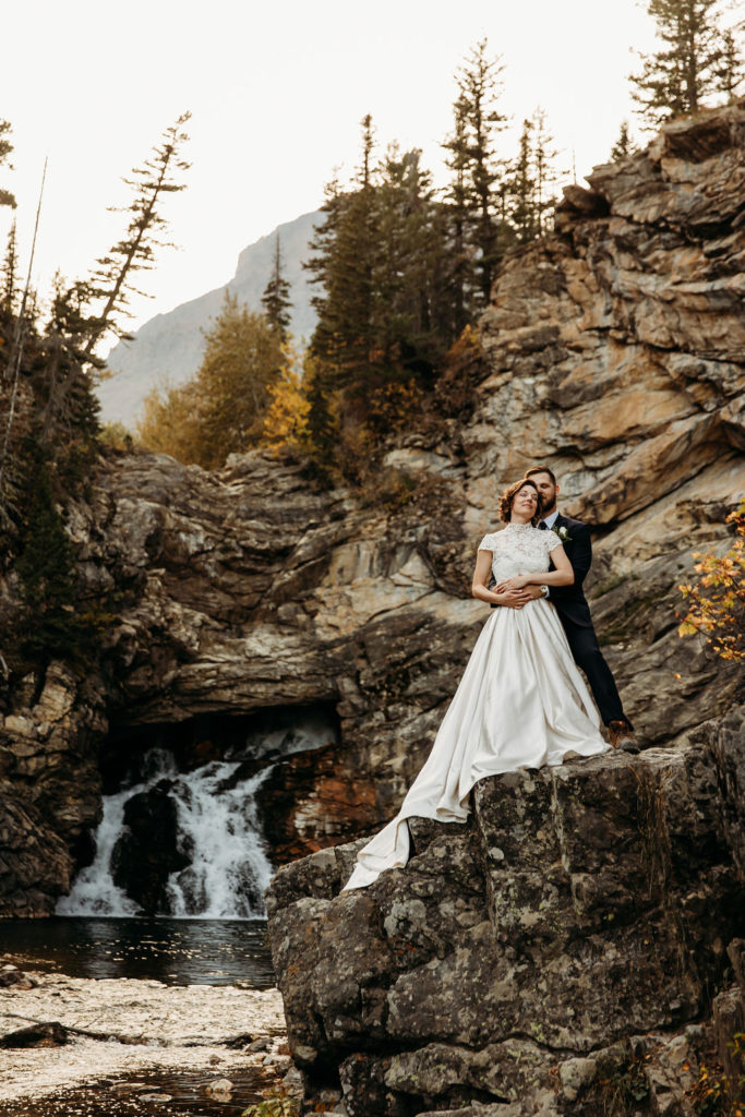 couple during their glacier national park elopement