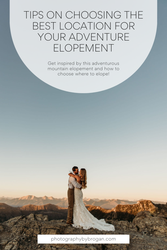 Couples adventure elopement in the mountains