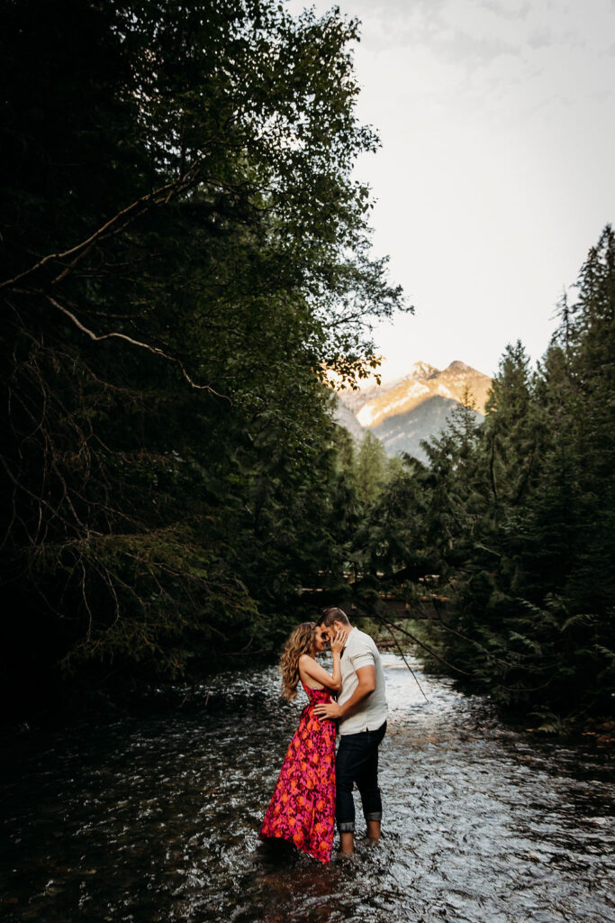 Steamy engagement session in Montana