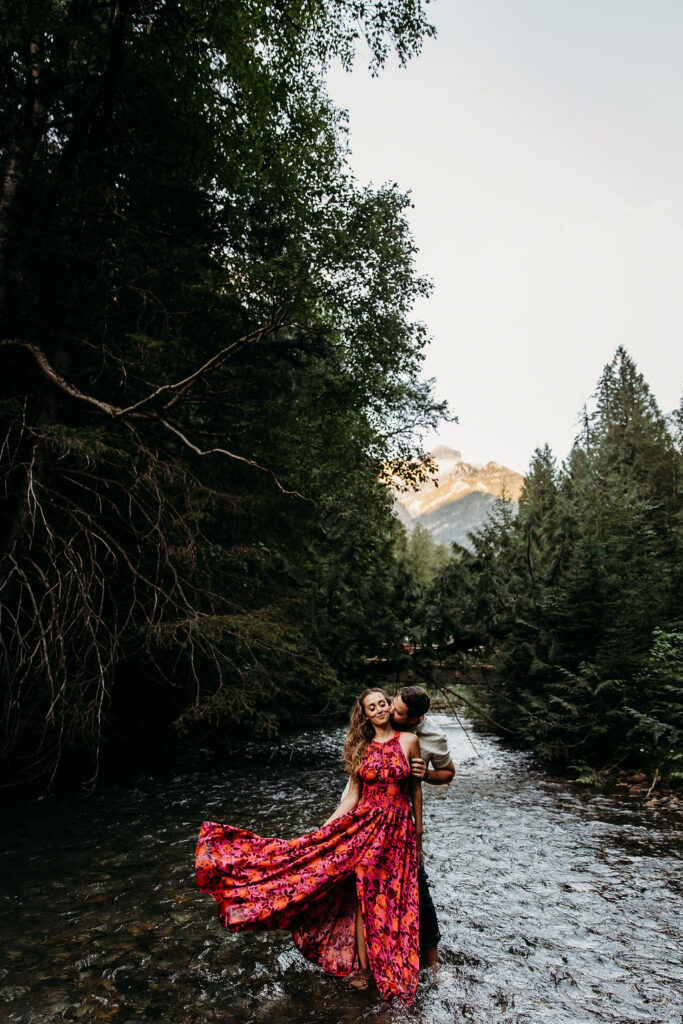 Steamy engagement session in Montana