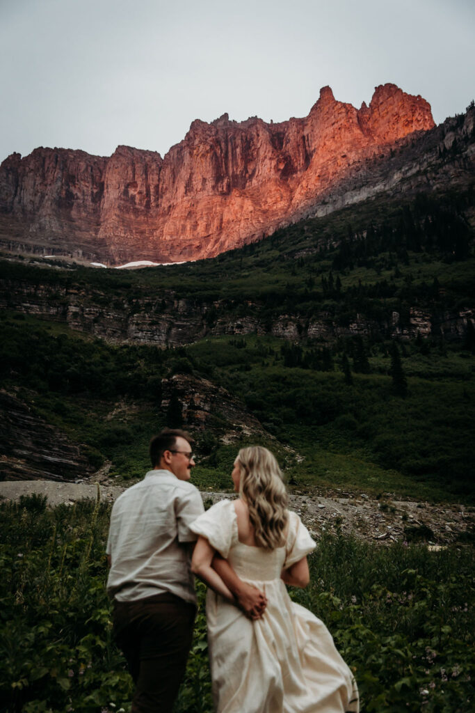 Many Glacier Hotel Area elopement wedding at Glacier National Park