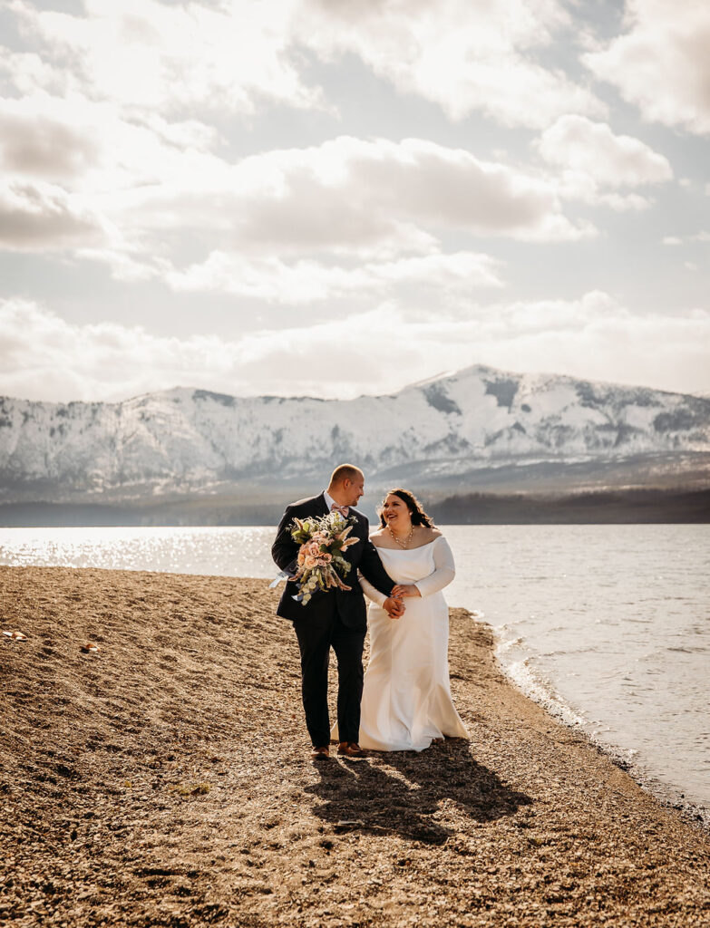 7 Mile Pull-Out (Sandy Point) on Lake McDonald elopement wedding at Glacier National Park