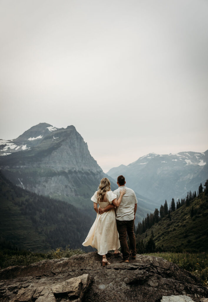 Couples adventurous anniversary couples photo session in Big Bend of Glacier National Park