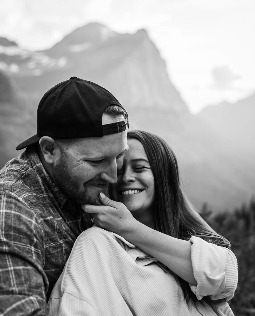 Engagement photos at Big Bend in Glacier National Park