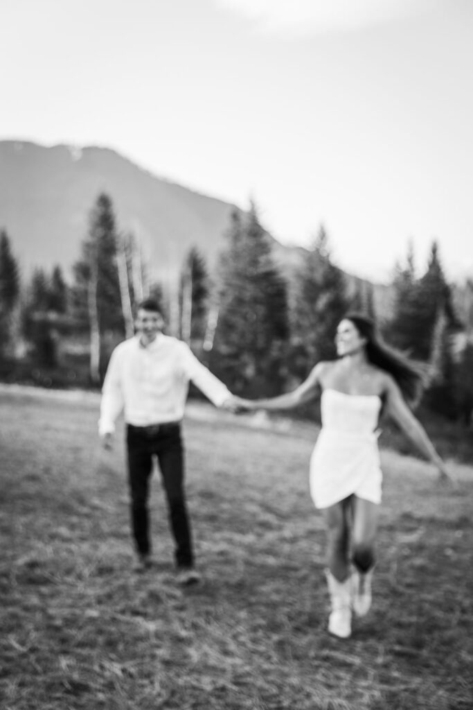 Mountain engagement photos in Glacier National Park by Photography by Brogan