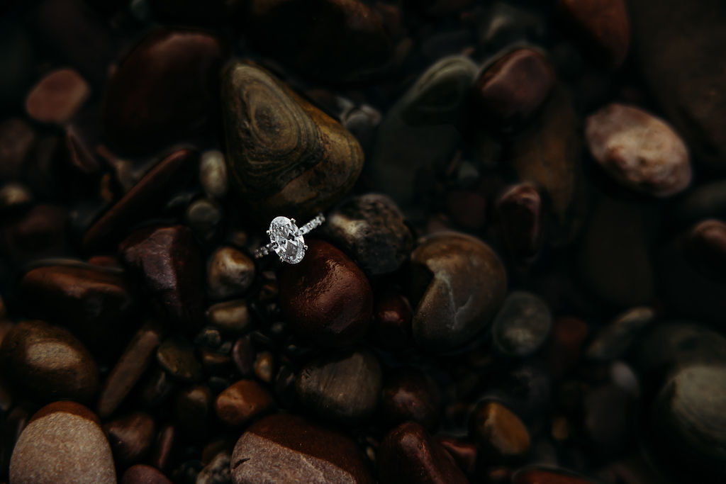 Engagement ring in Lake McDonald