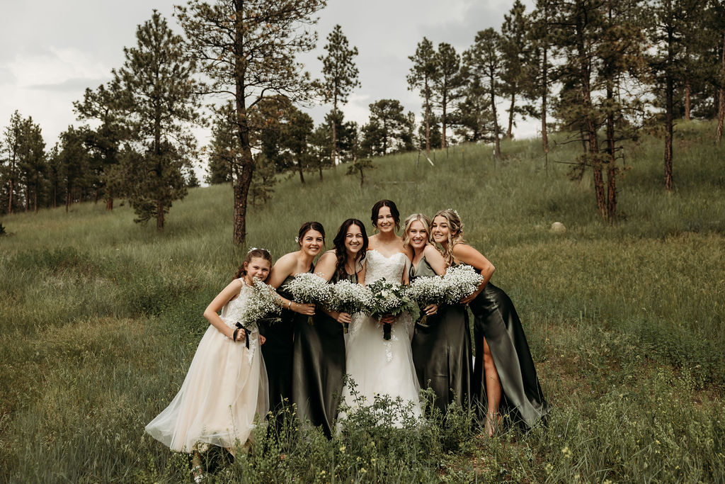 Bride and bridesmaids photos from a Summer Star Ranch wedding captured by Photography by Brogan - Montana Wedding Photographer