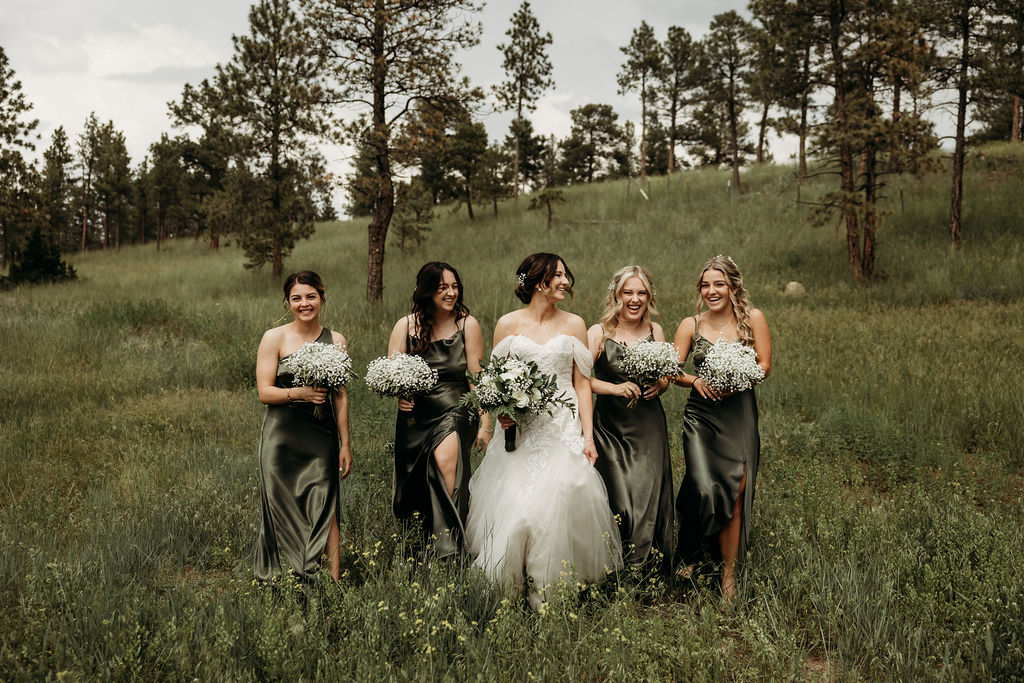Bride and bridesmaids photos from a Summer Star Ranch wedding captured by Photography by Brogan - Montana Wedding Photographer