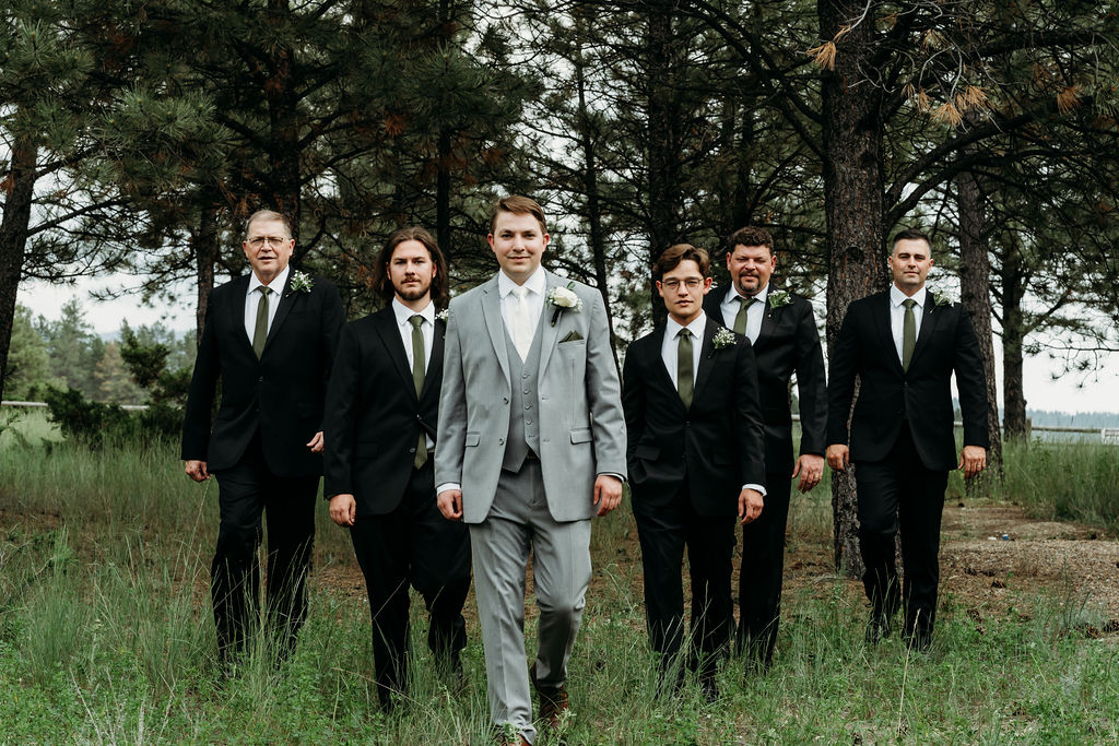 Groom and groomsmen photos from a Summer Star Ranch wedding captured by Photography by Brogan - Montana Wedding Photographer