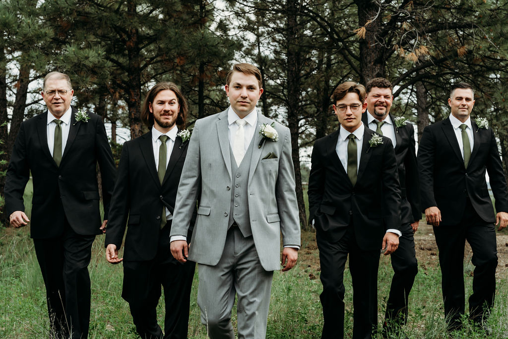 Groom and groomsmen photos from a Summer Star Ranch wedding captured by Photography by Brogan - Montana Wedding Photographer