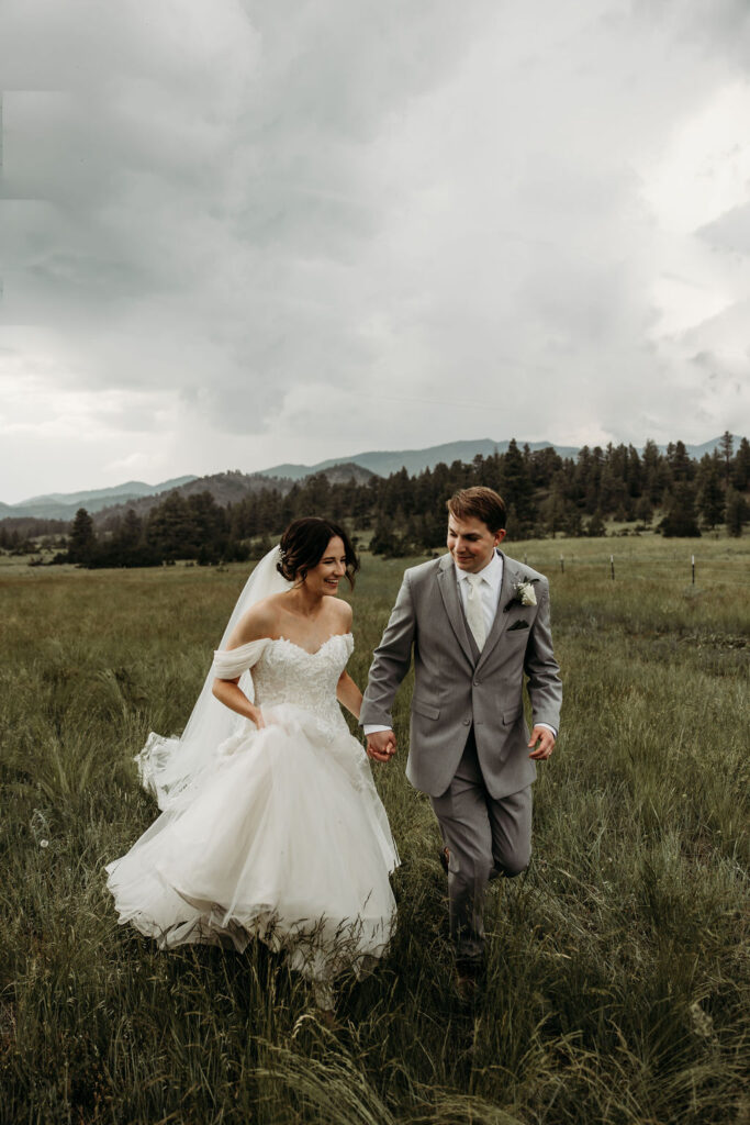 Bride and groom portraits from a Summer Star Ranch wedding captured by Photography by Brogan - Montana Wedding Photographer