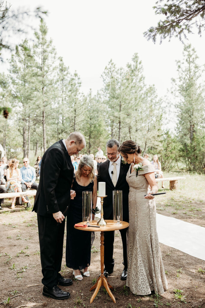 Rustic outdoor wedding ceremony at Summer Star Ranch