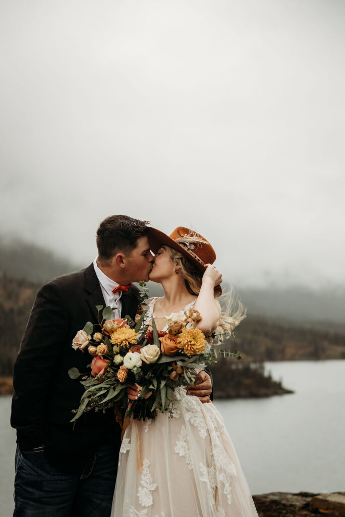 Bride and groom portraits from Glacier National Park elopement