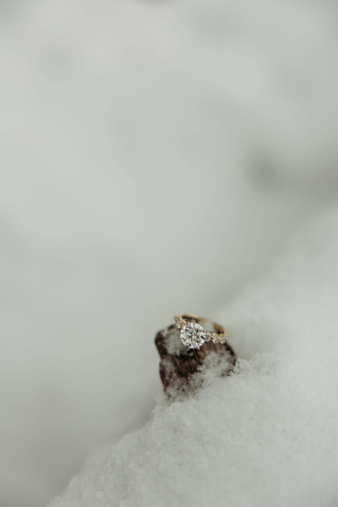 Engagement ring in the snow
