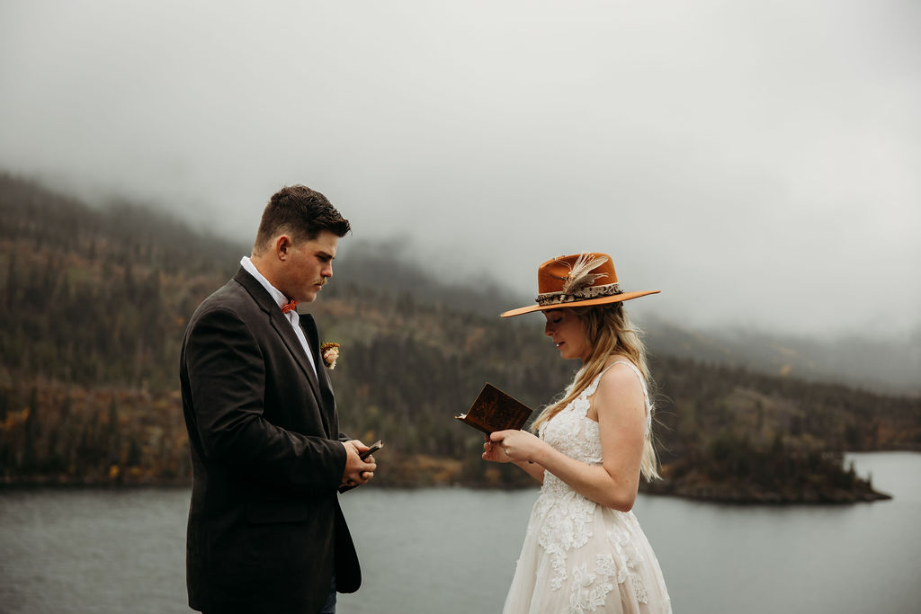 Bride and groom exchanging vows in GNP