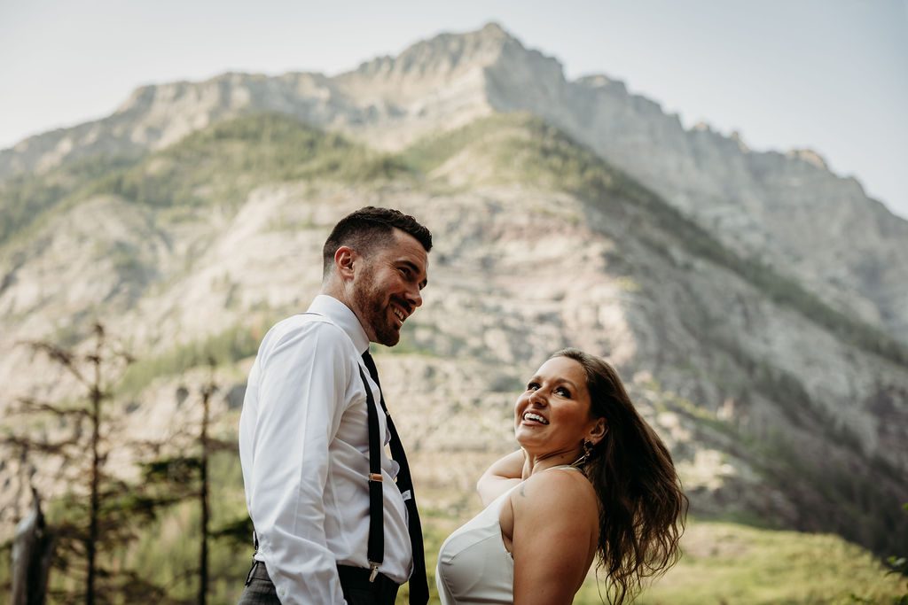 Bride and groom in the mountains of GNP