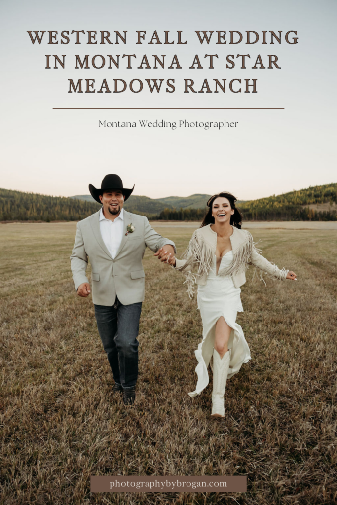 Bride and groom portraits from a fall western wedding in Montana at Star Meadows Ranch