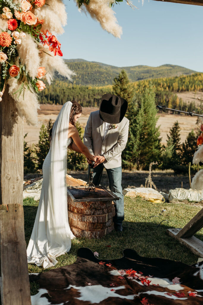 Outdoor wedding ceremony at Star Meadows Ranch