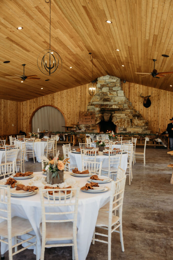 A fall western wedding reception in Montana