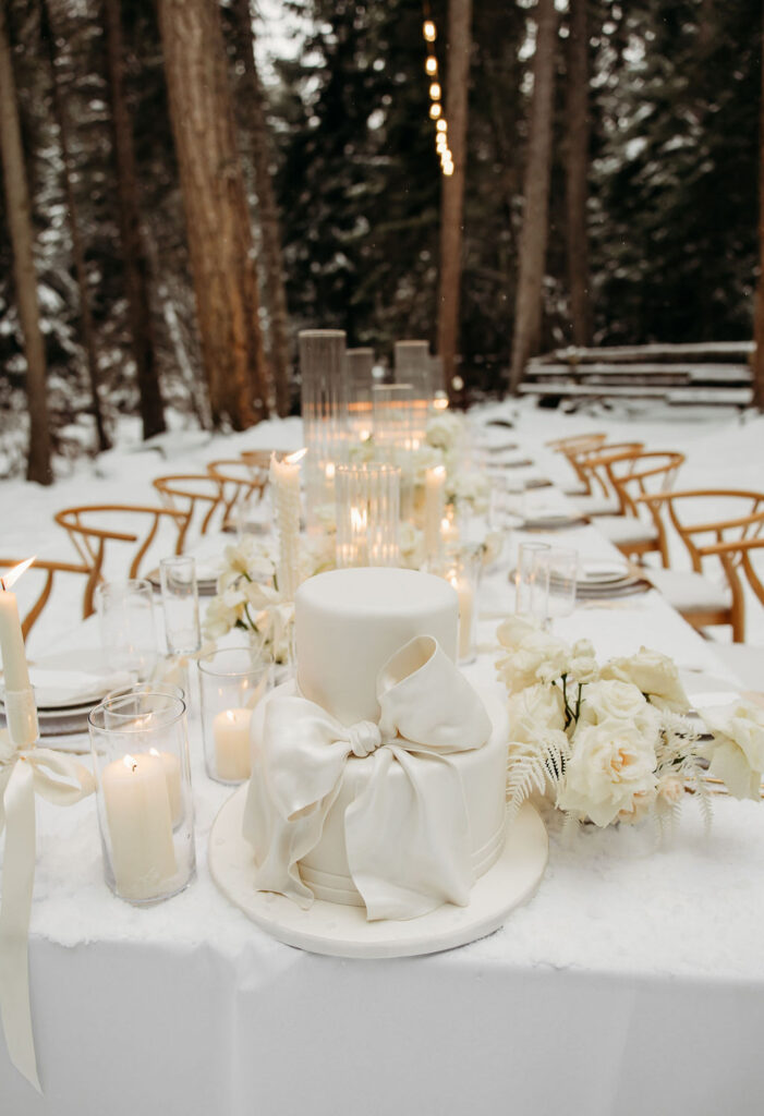 All white table placement 
