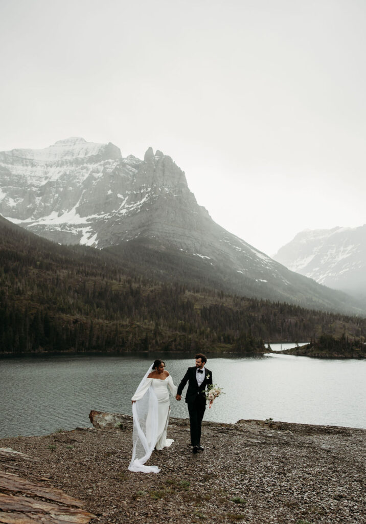 an elopement photoshoot in glacier national park
