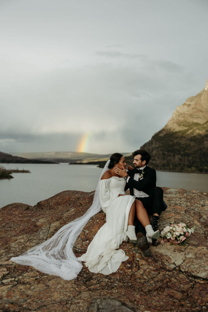 an elopement photoshoot in glacier national park
