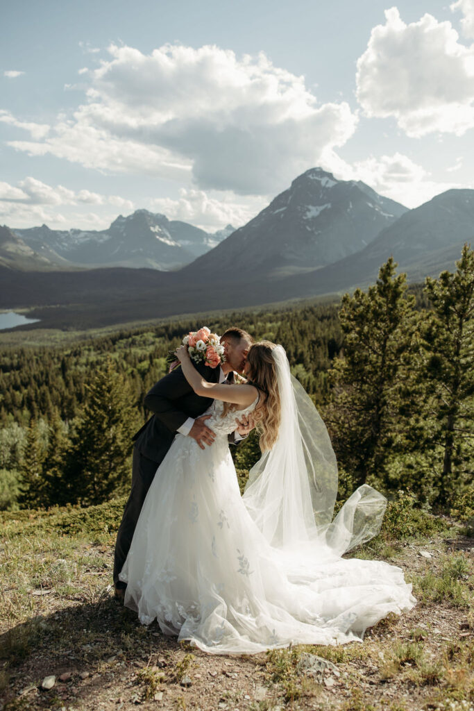 couple posing in gap for their elopement
