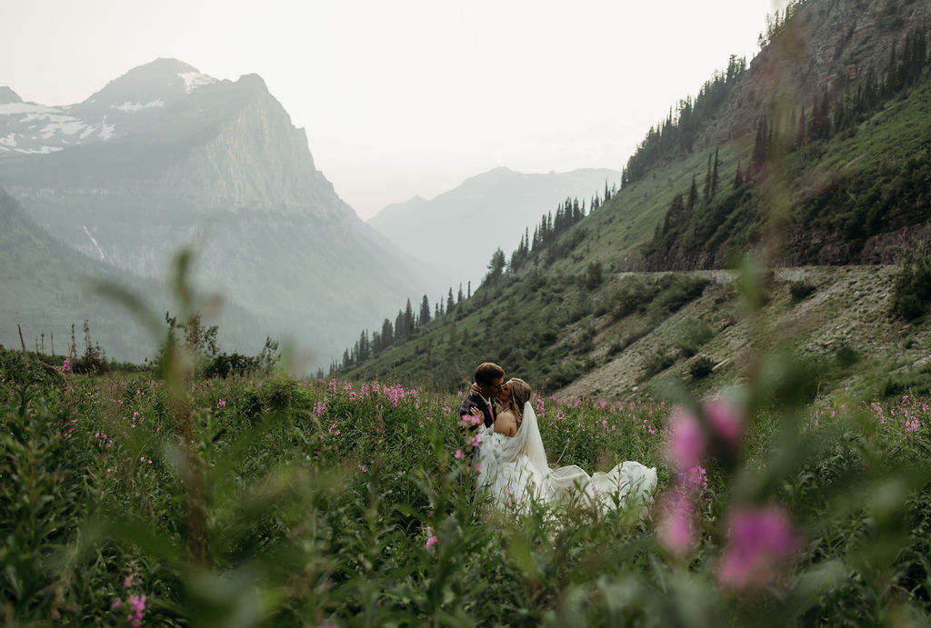 couple having an elopement in gap
