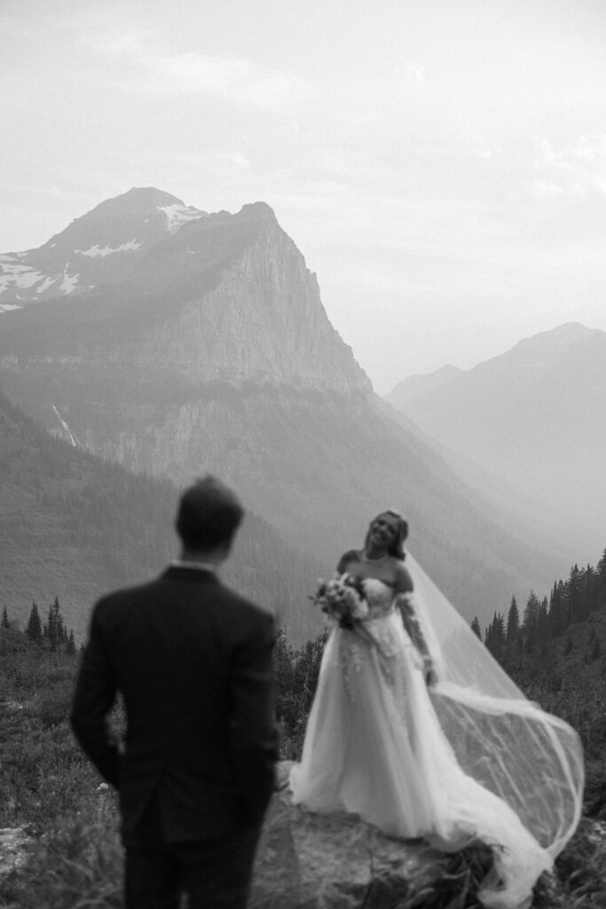 intimate elopement in montana at going to the sun road