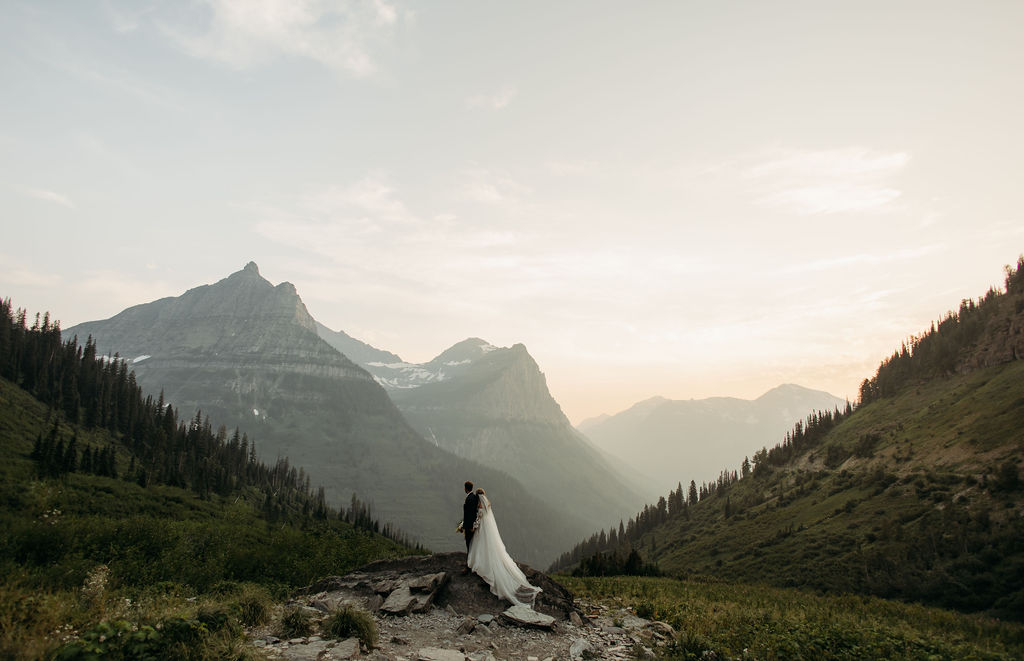 couple having an elopement in gap