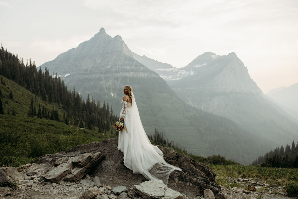 intimate elopement in montana at going to the sun road
