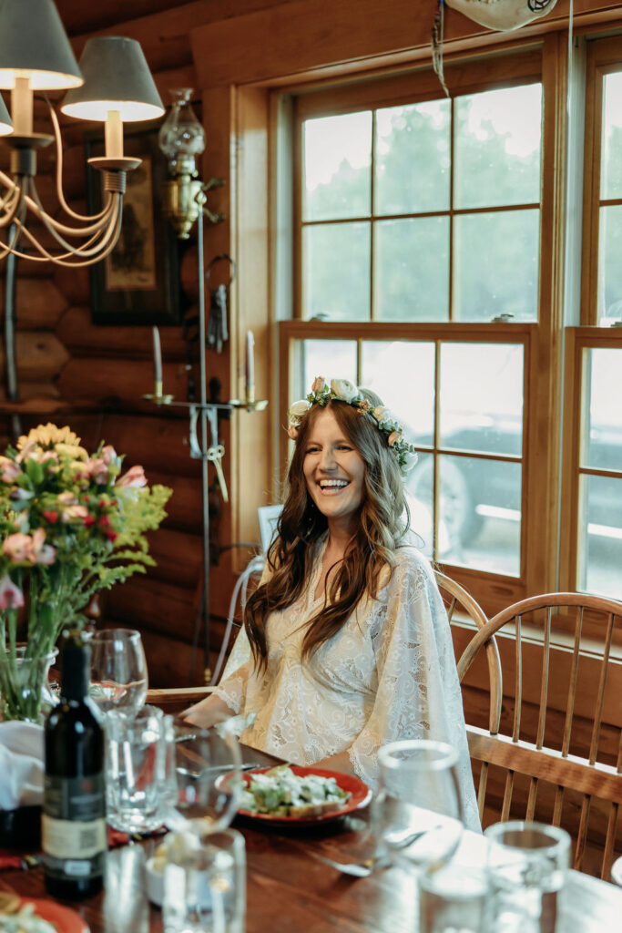 couple in montana having their elopement at bowman lake