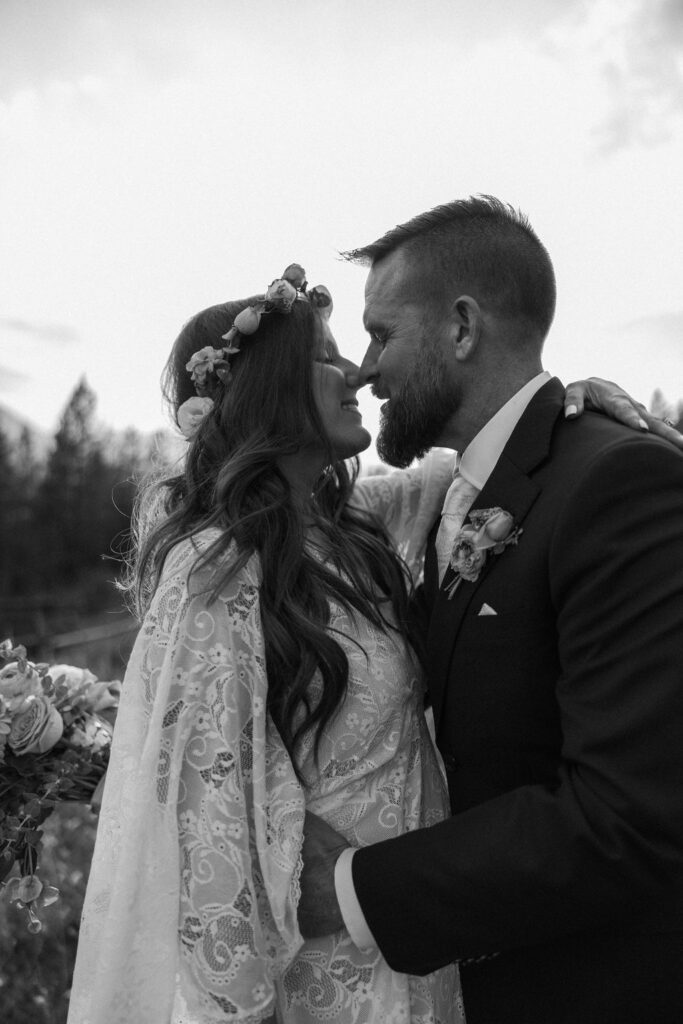 couple in montana having their elopement at bowman lake
