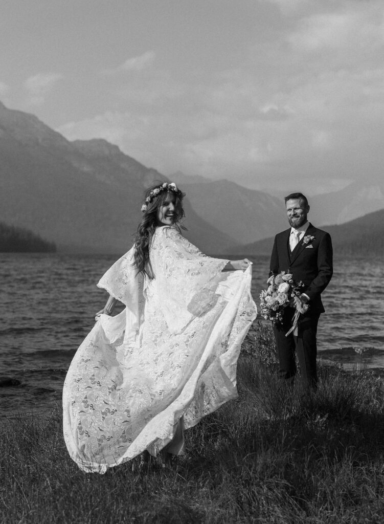 couple in montana having their elopement
