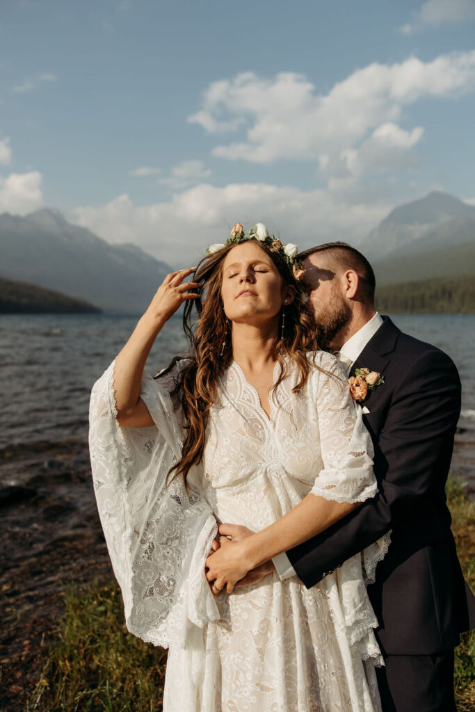 couple taking elopement photos