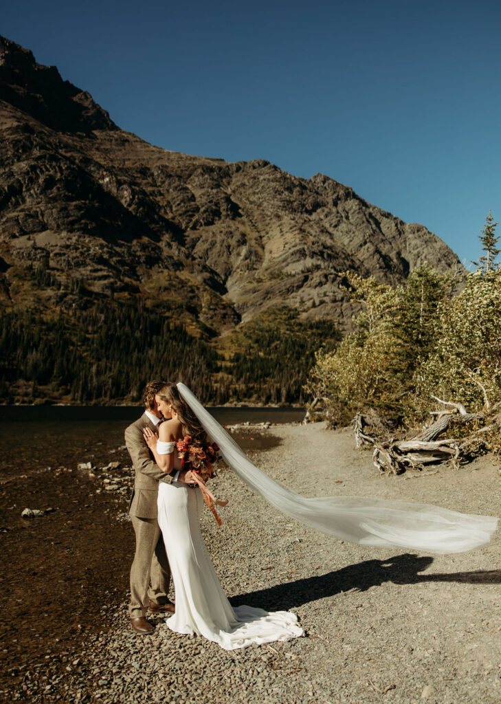 an outdoor elopement during fall
