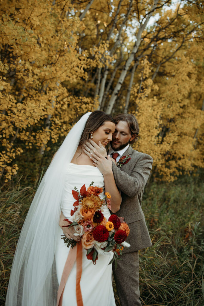 an outdoor elopement during fall
