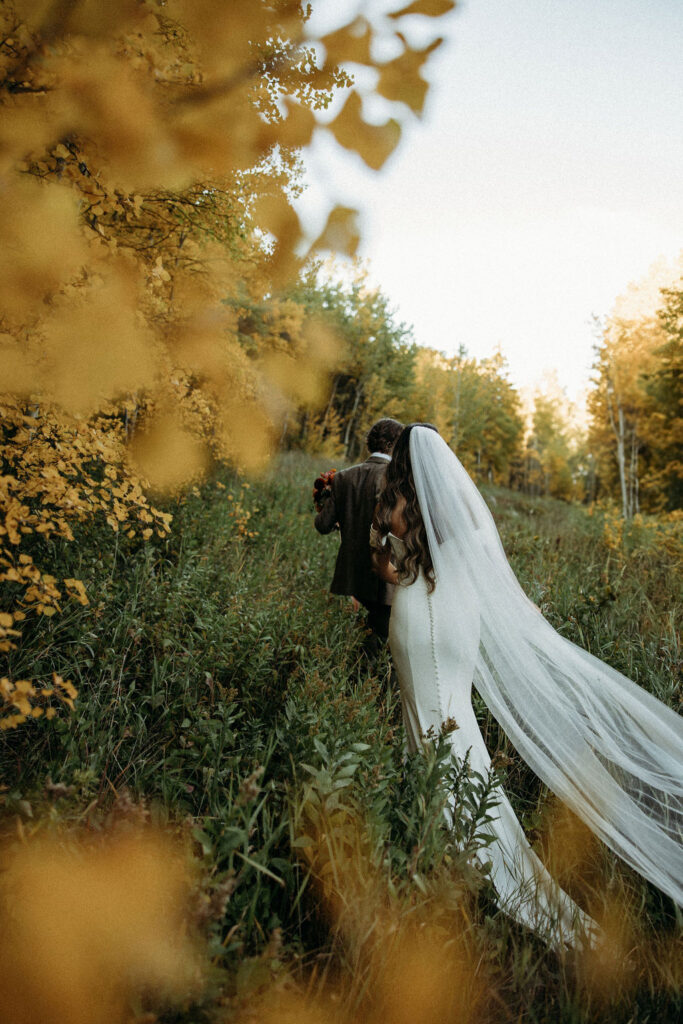 an outdoor elopement during fall
