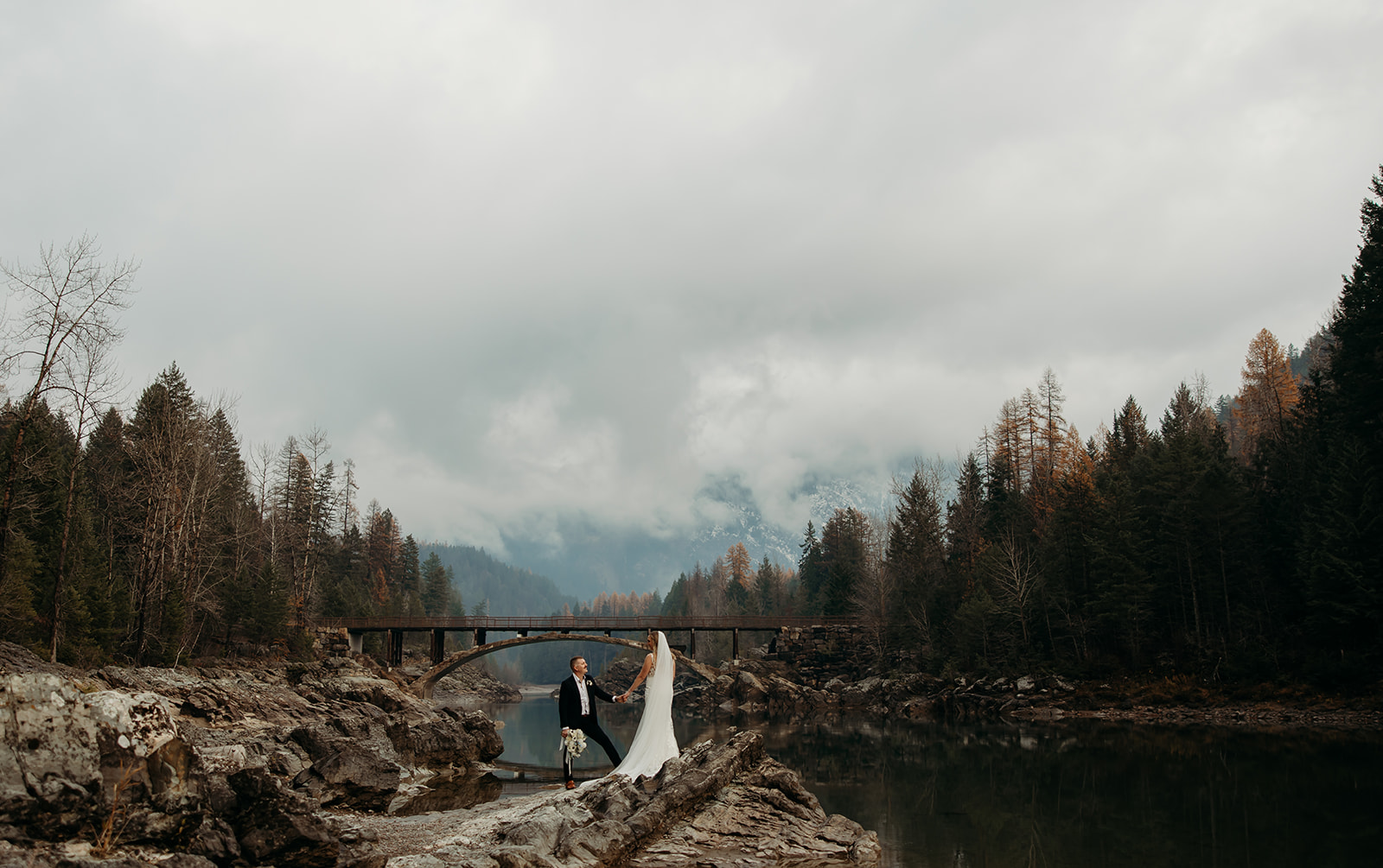 couple taking elopement photos