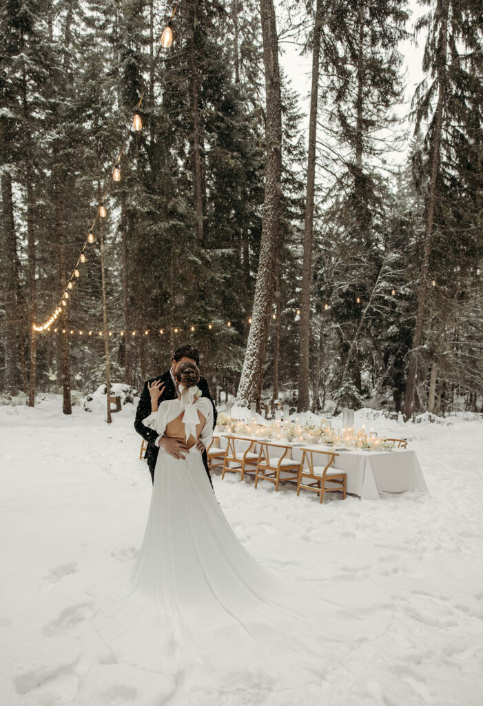 an outdoor elopement in the snow
