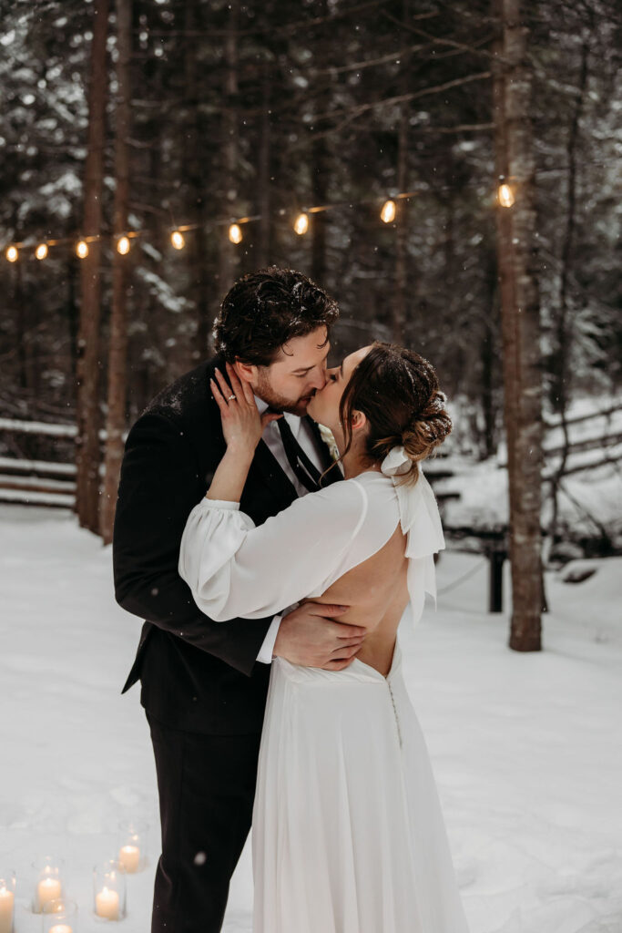 couple taking elopement photos