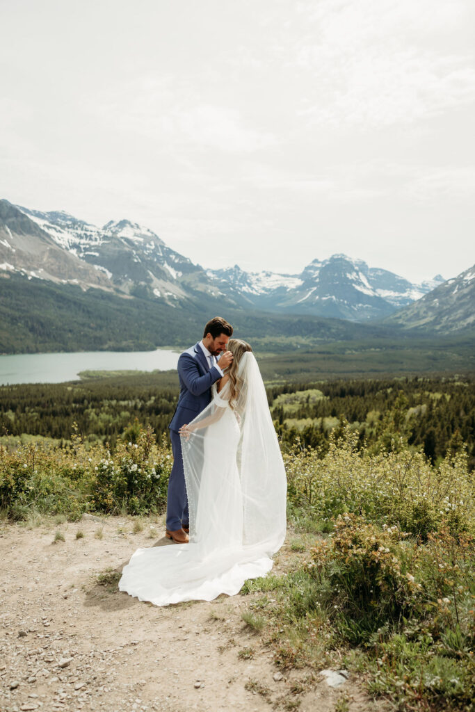 Intimate elopement moment captured in the Montana wilderness
