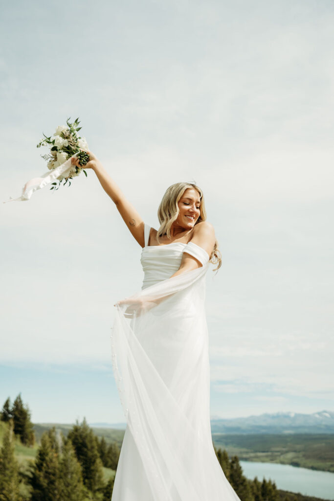 Intimate elopement moment captured in the Montana wilderness
