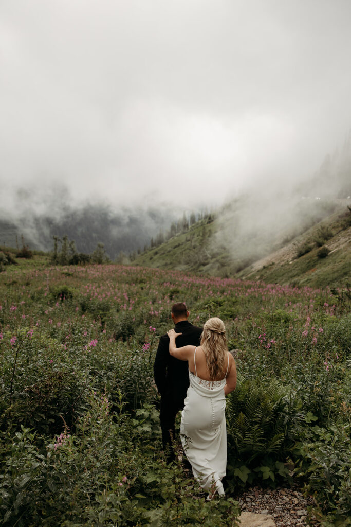 Intimate elopement moment captured in the Montana wilderness
