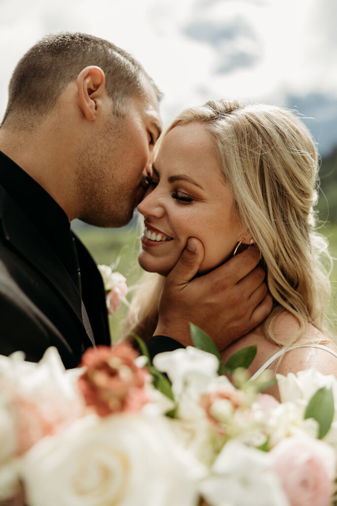 Intimate elopement moment captured in the Montana wilderness
