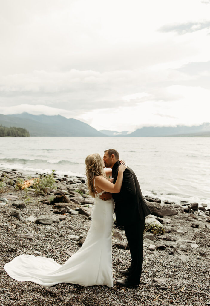 An outdoor wedding photoshoot 
