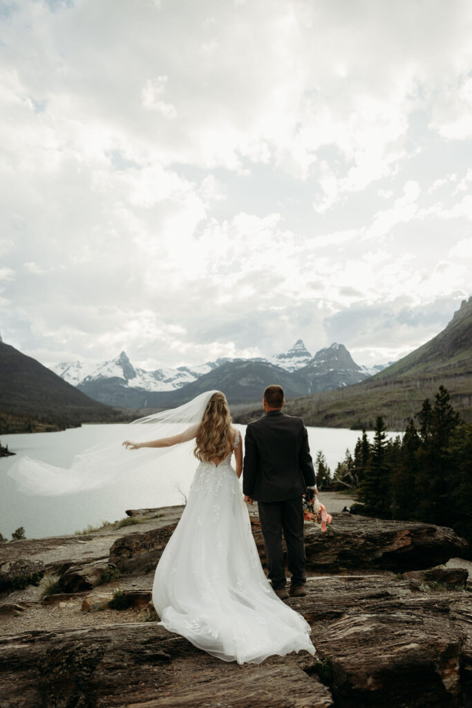 Intimate elopement moment captured in the Montana wilderness
