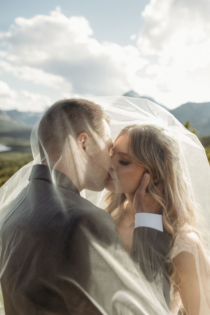 Intimate elopement moment captured in the Montana wilderness
