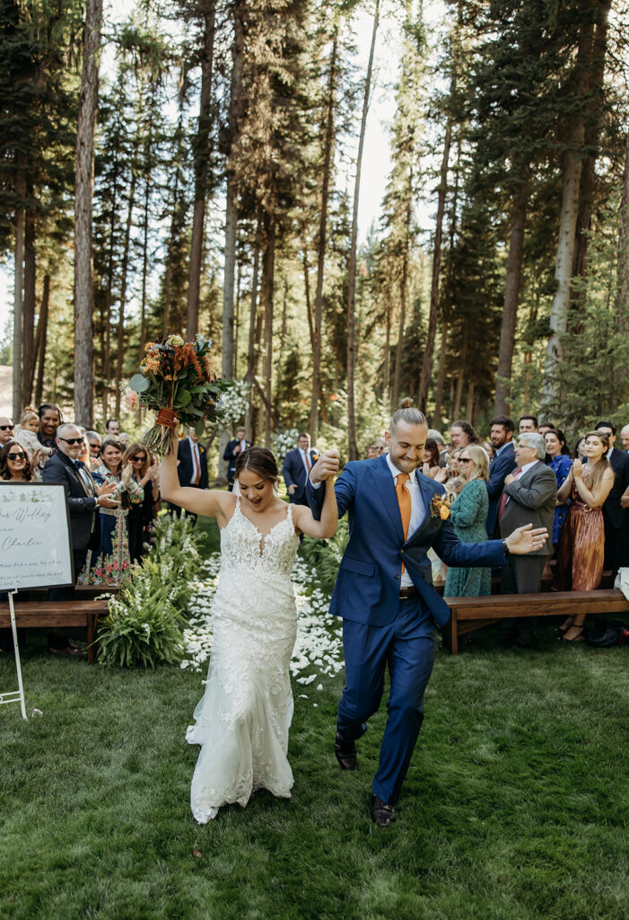 Bride and groom during their Montana wedding day.